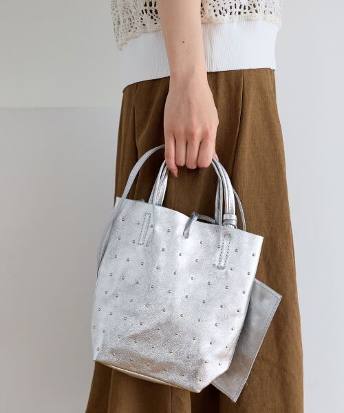 le.coeur blanc / ルクールブラン トートバッグ | MILLELA FIRENZEスタッズミニトートバッグ（シルバー）