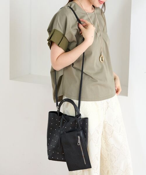 le.coeur blanc / ルクールブラン トートバッグ | MILLELA FIRENZEスタッズミニトートバッグ（ブラック）