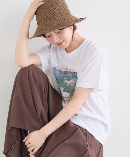le.coeur blanc / ルクールブラン Tシャツ | JARDIN FLEURIフォトTEE（オフ）