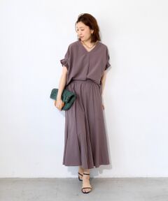 le.coeur blanc / ルクールブラン ロング・マキシ丈ワンピース | エアータンブラータックスリーブブラウス×スカートセット