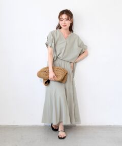 le.coeur blanc / ルクールブラン ロング・マキシ丈ワンピース | エアータンブラータックスリーブブラウス×スカートセット