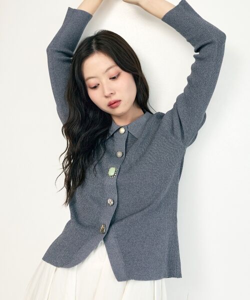 le.coeur blanc / ルクールブラン ニット・セーター | TORRAZZO DONNA別注ビジュー襟付きリブ | 詳細21