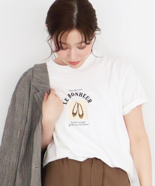 le.coeur blanc / ルクールブラン Tシャツ | LE BONHEUR TEE（オフ）