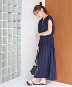 le.coeur blanc / ルクールブラン ロング・マキシ丈ワンピース | ソフト天竺ウエストドロストワンピース