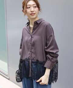 le.coeur blanc / ルクールブラン シャツ・ブラウス | フィブリルツイルヘムレースシャツ