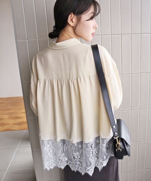 le.coeur blanc / ルクールブラン シャツ・ブラウス | フィブリルツイルヘムレースシャツ | 詳細5