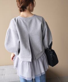 le.coeur blanc / ルクールブラン スウェット | TORRAZZO DONNA 裾チュールドッキングスウェット