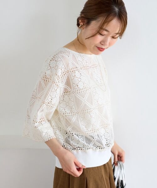le.coeur blanc / ルクールブラン カットソー | 《WEB限定》トーション風レースデザイントップス | 詳細5