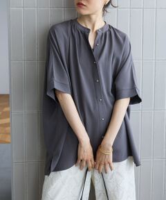 le.coeur blanc / ルクールブラン シャツ・ブラウス | 《WEB限定》【洗い可/二の腕カバー】ライトジョーゼットギャザーシャツ