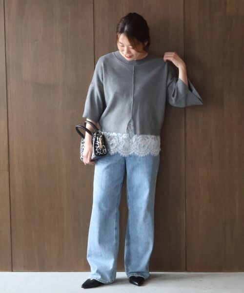 le.coeur blanc / ルクールブラン ニット・セーター | レースドッキングフレアスリーブプルオーバー | 詳細19