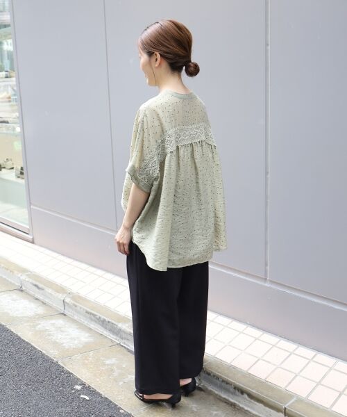 le.coeur blanc / ルクールブラン シャツ・ブラウス | フロッキードットバックレースギャザーブラウス | 詳細10