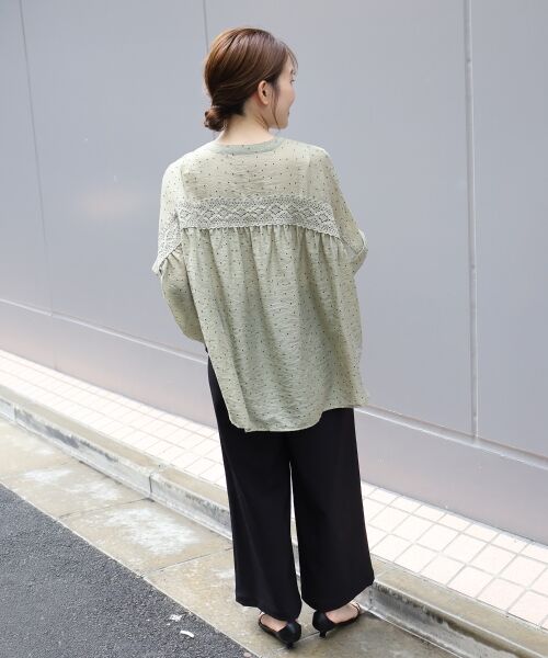 le.coeur blanc / ルクールブラン シャツ・ブラウス | フロッキードットバックレースギャザーブラウス | 詳細11