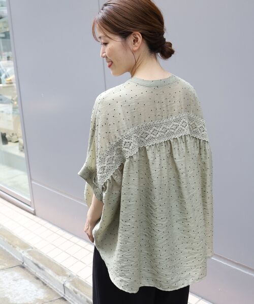 le.coeur blanc / ルクールブラン シャツ・ブラウス | フロッキードットバックレースギャザーブラウス | 詳細5