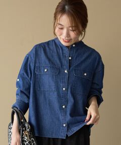 le.coeur blanc / ルクールブラン シャツ・ブラウス | スタンドネックパールボタンシャツ