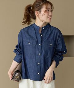 le.coeur blanc / ルクールブラン シャツ・ブラウス | スタンドネックパールボタンシャツ