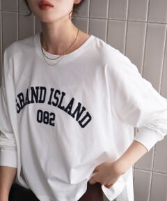 le.coeur blanc / ルクールブラン Tシャツ | 《WEB限定》カレッジロゴオーバーロングTシャツ