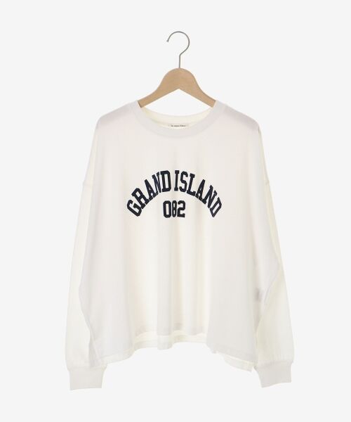 le.coeur blanc / ルクールブラン Tシャツ | 《WEB限定》カレッジロゴオーバーロングTシャツ | 詳細1