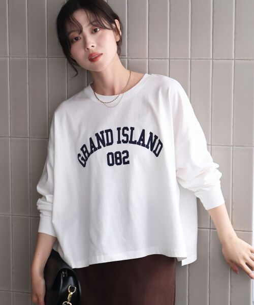 le.coeur blanc / ルクールブラン Tシャツ | 《WEB限定》カレッジロゴオーバーロングTシャツ | 詳細2