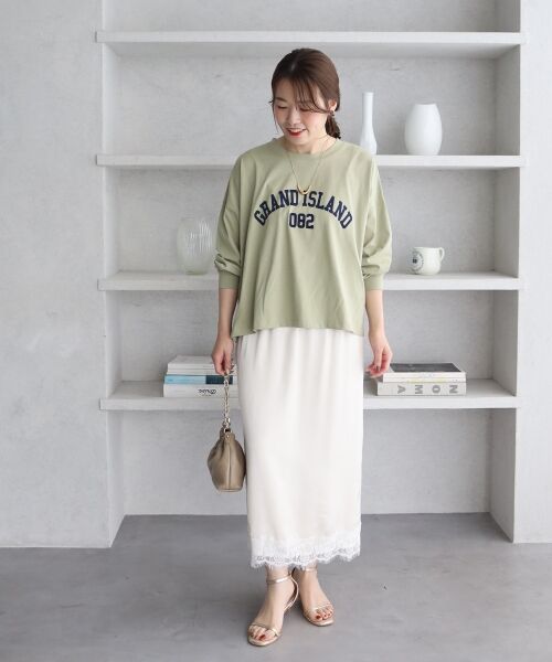 le.coeur blanc / ルクールブラン Tシャツ | 《WEB限定》カレッジロゴオーバーロングTシャツ | 詳細25