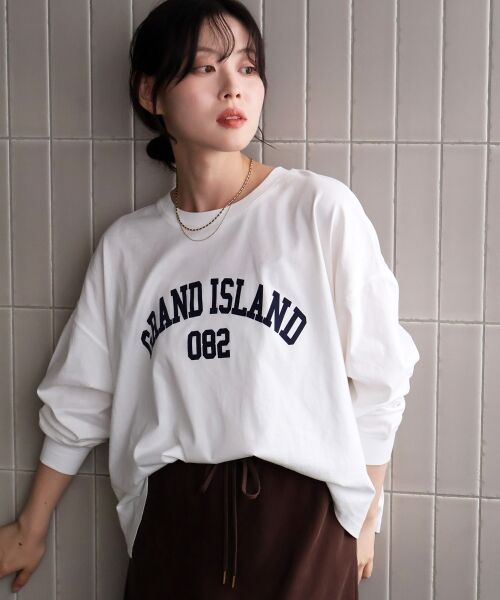 le.coeur blanc / ルクールブラン Tシャツ | 《WEB限定》カレッジロゴオーバーロングTシャツ | 詳細3