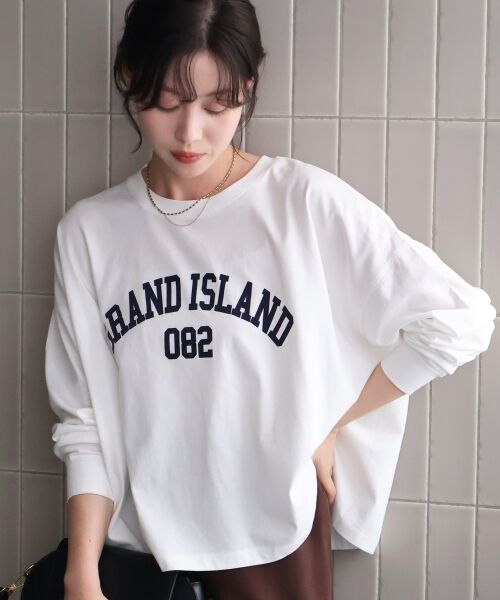 le.coeur blanc / ルクールブラン Tシャツ | 《WEB限定》カレッジロゴオーバーロングTシャツ | 詳細4