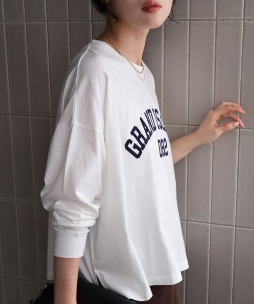 le.coeur blanc / ルクールブラン Tシャツ | 《WEB限定》カレッジロゴオーバーロングTシャツ | 詳細5