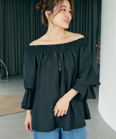 le.coeur blanc / ルクールブラン シャツ・ブラウス | グロスタンブラーオフショルブラウス