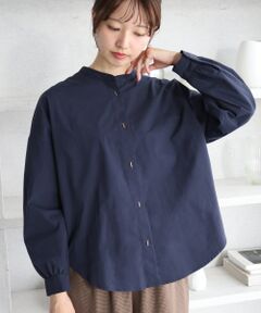 le.coeur blanc / ルクールブラン シャツ・ブラウス | バーボタンノーカラーシャツ