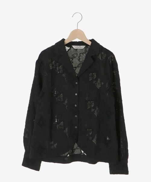le.coeur blanc / ルクールブラン シャツ・ブラウス | TORRAZZO DONNA別注 開襟レースシャツ（ブラック）
