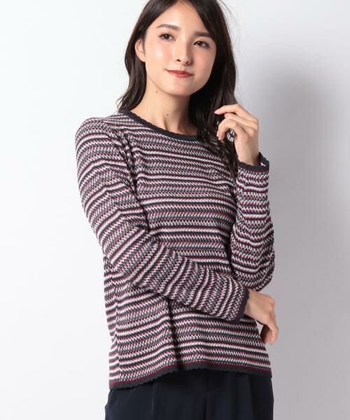 Leilian / レリアン ニット・セーター | ボーダー編みセーター | 詳細1