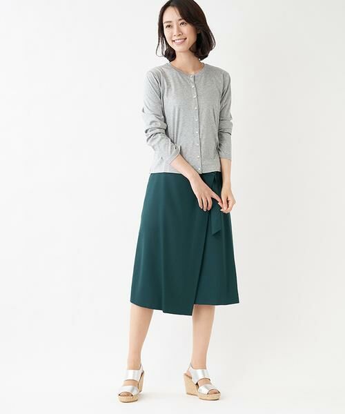 Leilian / レリアン ミニ・ひざ丈スカート | ラップ風デザインスカート | 詳細2