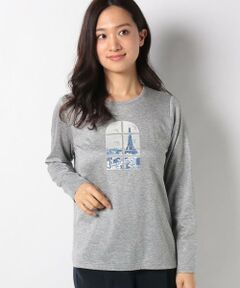 風景×窓プリントＴシャツ