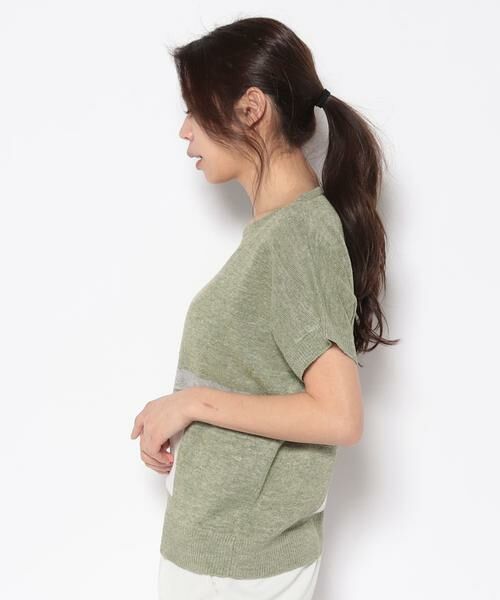 Leilian / レリアン ニット・セーター | 配色デザイン半袖ニット | 詳細1