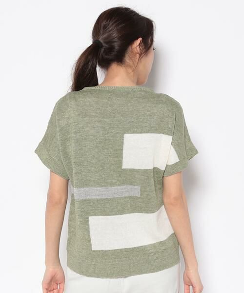 Leilian / レリアン ニット・セーター | 配色デザイン半袖ニット | 詳細2