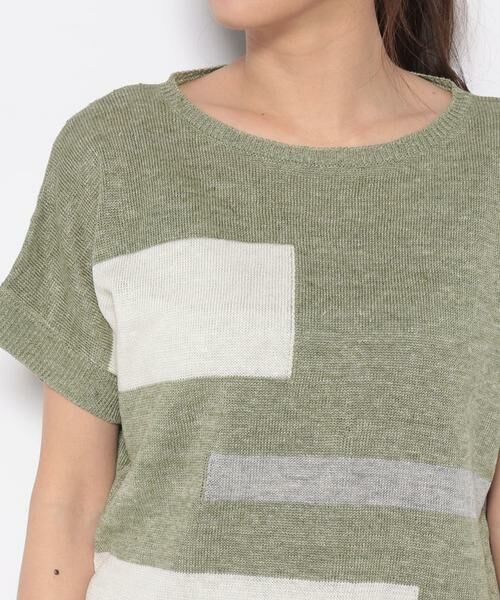 Leilian / レリアン ニット・セーター | 配色デザイン半袖ニット | 詳細3