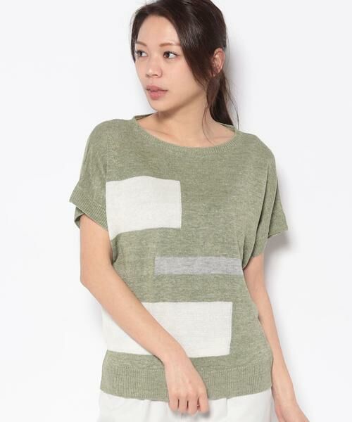 Leilian / レリアン ニット・セーター | 配色デザイン半袖ニット | 詳細5