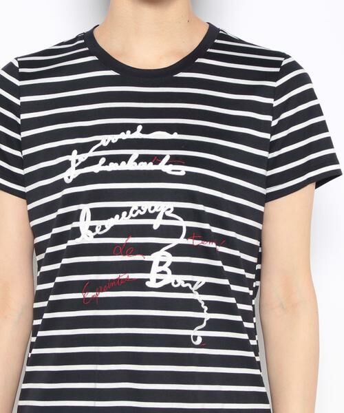 Leilian / レリアン カットソー | コード刺繍入りボーダーTシャツ | 詳細3
