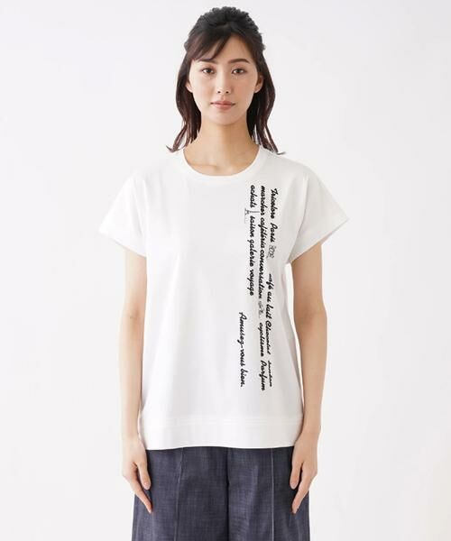 Leilian / レリアン カットソー | ロゴ刺繍クルーネックTシャツ | 詳細5