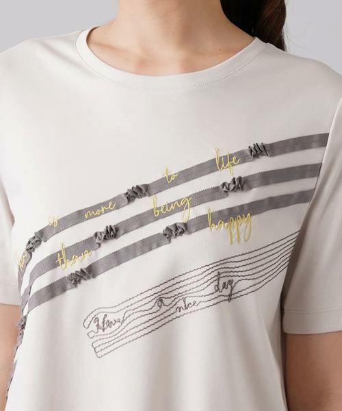 Leilian / レリアン カットソー | ロゴ刺繍Tシャツ | 詳細11