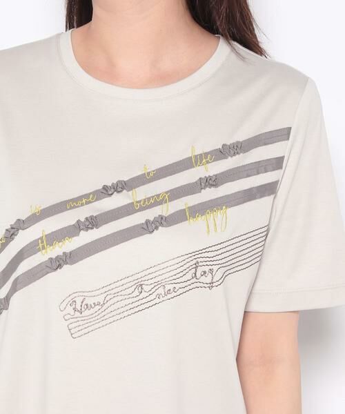 Leilian / レリアン カットソー | ロゴ刺繍Tシャツ | 詳細3