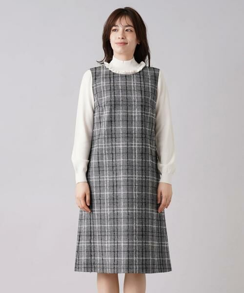 新品 訳 レリアン グレンチェック ジャンパースカート 13＋サイズ（XL
