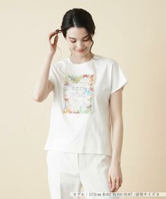 ボタニカル刺繍Tシャツ