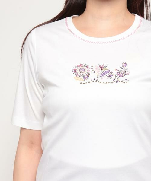 Leilian / レリアン カットソー | モチーフ刺繍半袖Tシャツ | 詳細17