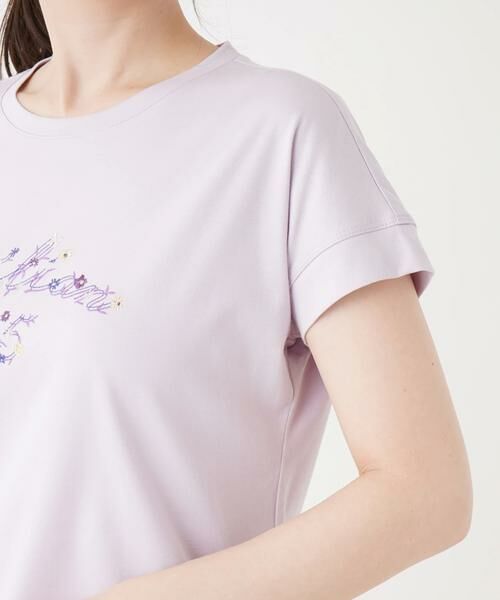 Leilian / レリアン カットソー | ロゴ×フラワー刺繍Tシャツ | 詳細9