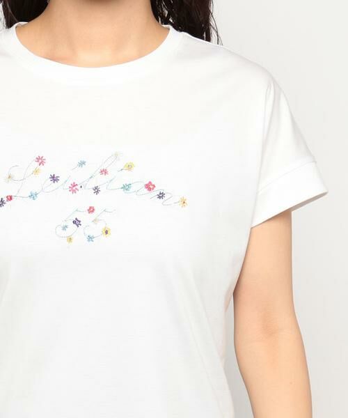 Leilian / レリアン カットソー | ロゴ×フラワー刺繍Tシャツ | 詳細20