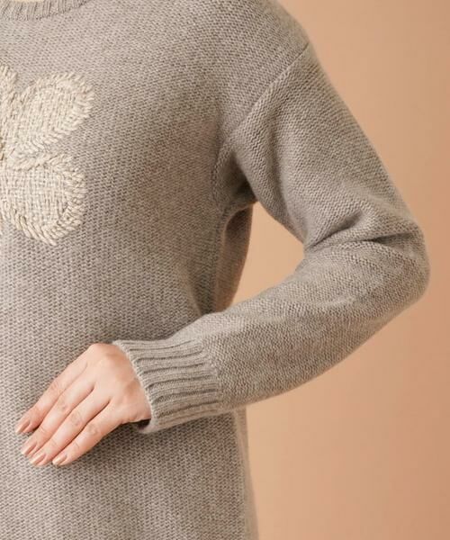 Leilian / レリアン ニット・セーター | フラワー刺繍クルーネックニット | 詳細13