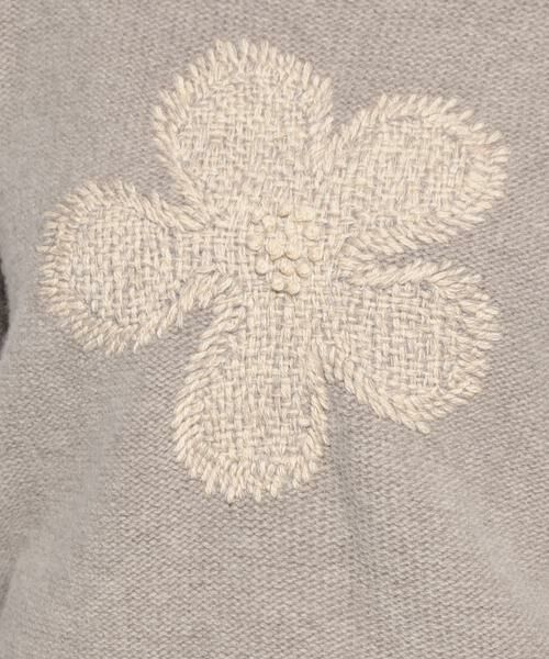 Leilian / レリアン ニット・セーター | フラワー刺繍クルーネックニット | 詳細4