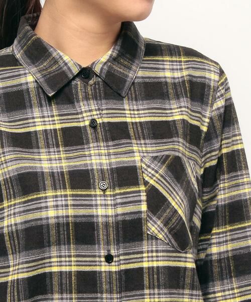 レリアン【9】長袖シャツ ボタンシャツ トップス チェック柄 胸ポケット