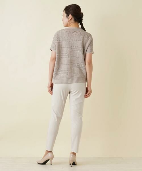 Leilian / レリアン ニット・セーター | 透かし編み柄半袖ニットプルオーバー | 詳細12