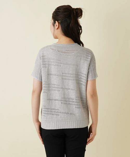 Leilian / レリアン ニット・セーター | 透かし編み柄半袖ニットプルオーバー | 詳細17